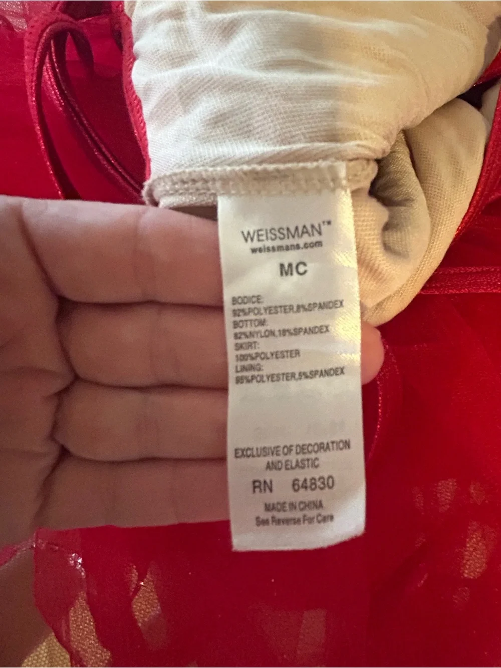 Weissman Red Sequin Tutu Dance Dress